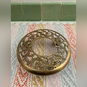 Vintage brass rolling plant stand